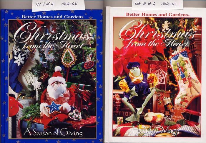 Lot of 2 Christmas from the Heart Better Homes & Gardens HC
