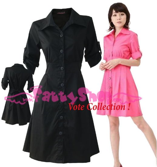 XL*BLACK*Dress ((VOTE Collection)) Tie knot behind Cotton+Spendex 38 inch chest*FREE SHIP!!