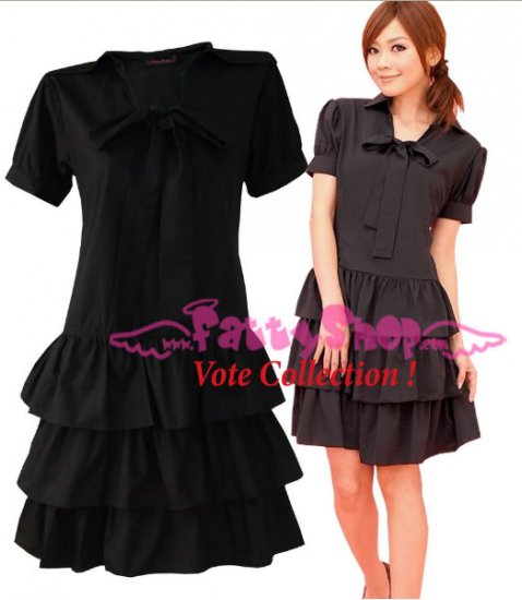 XL*BLACK*Dress ((VOTE Collection)) 3 step drain A knot at neck Cotton Com 38 inch chest*FREE SHIP!!