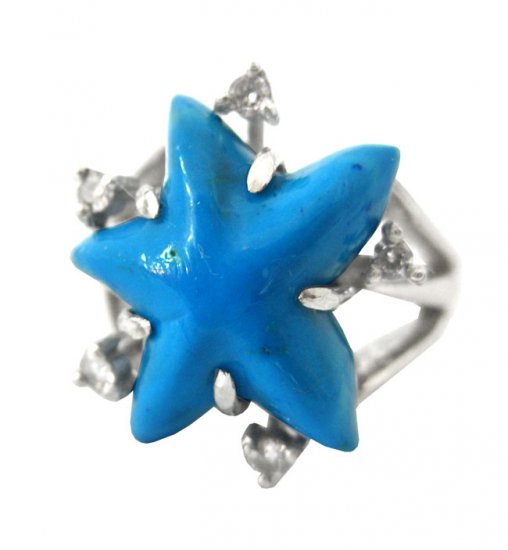 Wonderful Artisan Turquoise Star Ring