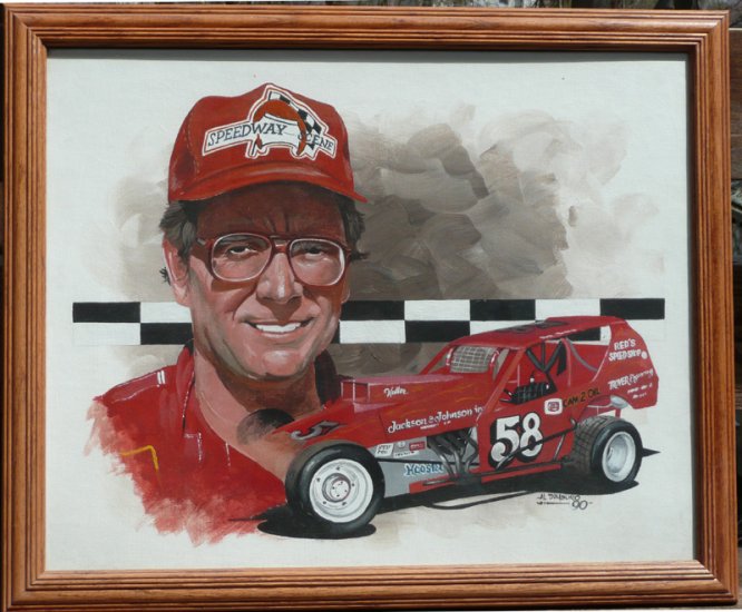 Merv Treichler Dirt Modified Painting By Al Dimauro