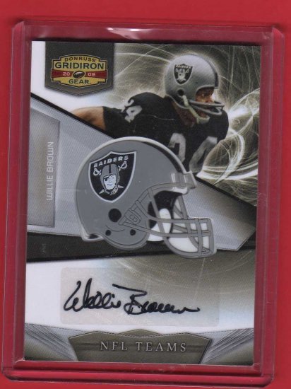 2009 DONRUSS GRIDIRON GEAR WILLIE BROWN AUTOGRAPH 047/350 w/FREE SHIPPING