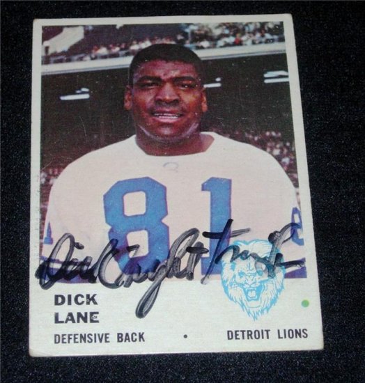 1961 SWELL DICK NIGHT TRAIN LANE AUTOGRAPH w/FREE SHIPPING!
