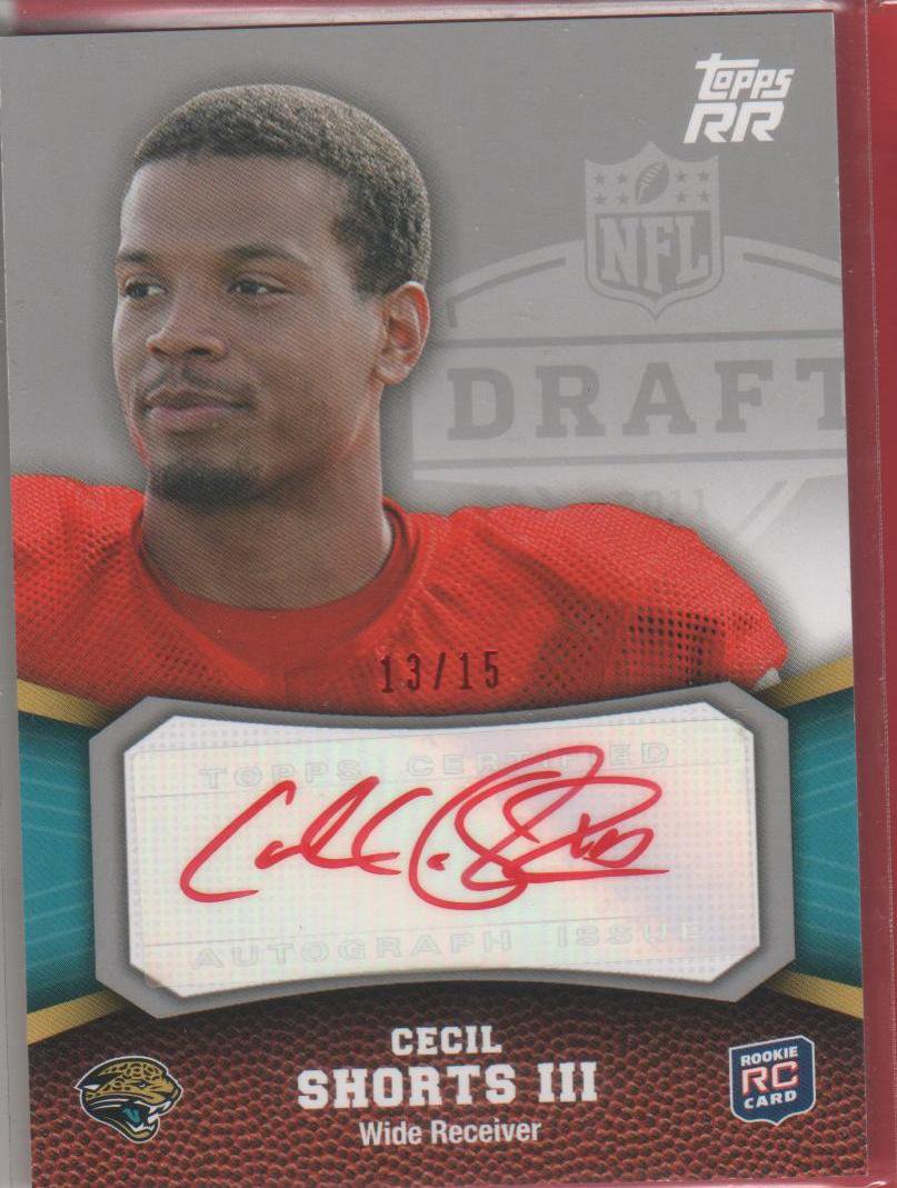 2011 Topps Rising Rookies Cecil Shorts Autograph 13/15