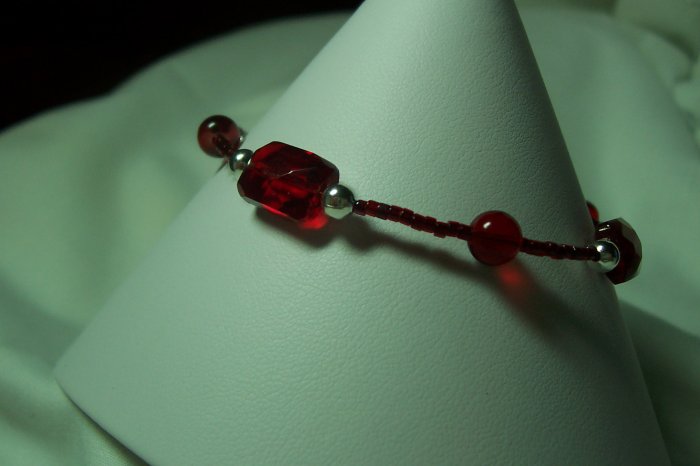 red glass bracelet