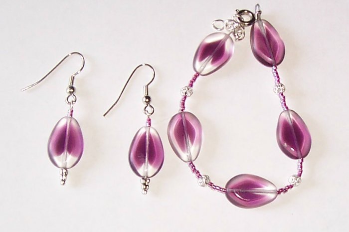 Purple Painted Glass Set