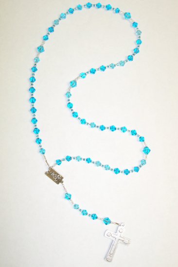 Turquoise Bicone Glass rosary