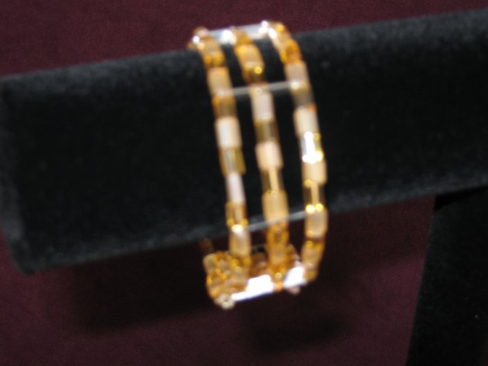 Gold "Pillow-shaped" Cuff Bracelet