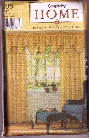 Simplicity Sewing Pattern 7885 Window Treatments Panels Valance Design Dated 1999