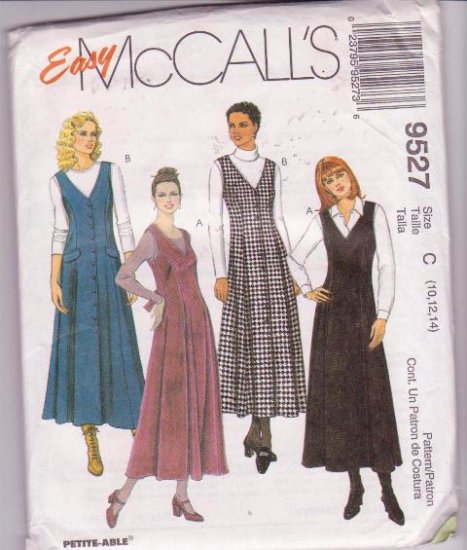 McCall’s Sewing Pattern 9527 Misses Jumpers Sizes 10 12 14 Dated 1998