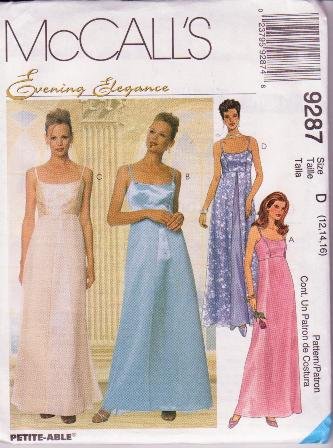 Mccall's Evenging Elegance Pattern 9287 Misses Dress & Scarf Sizes 12-16