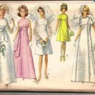 Simplicity Pattern 7449 Wedding Dress or Bridesmaid Dress in Two Lengths Misses Size 12 Vintage 1967