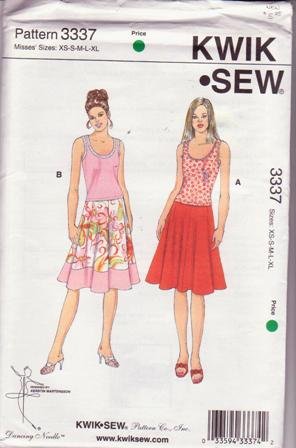 Kwik Sew 3337 Sewing Pattern Misses' Skirts & Tops Sizes: XS to XL by Kerstin Martensson Uncut