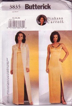 Butterick 3835 Pattern 2003 Designer Diahann Carroll Evening Dress Gown Coat Misses Size 12-16