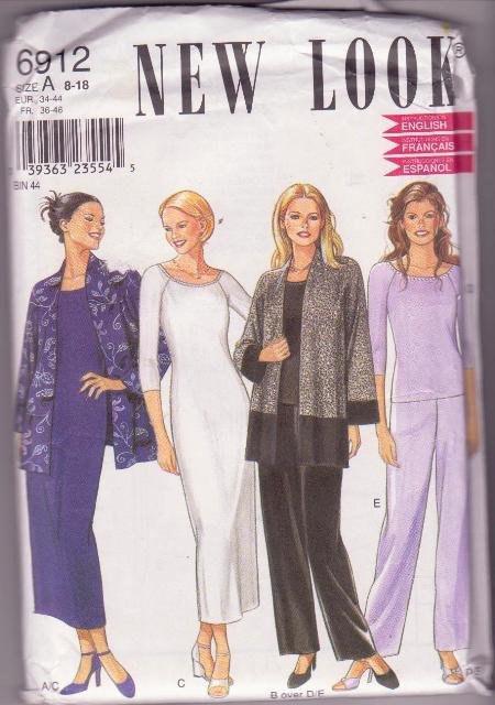 Women’s New Look Pattern 6912 Jacket Dress Pants Top 8-18 1990's