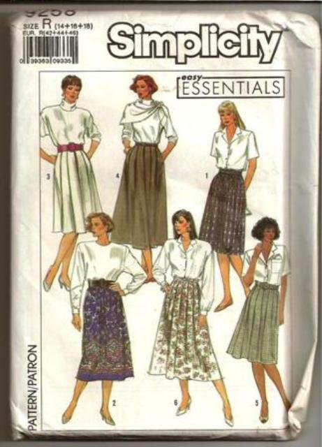 Simplicity Pattern 9258 Misses ©1989 Skirt in Two Lengths Size 14-18