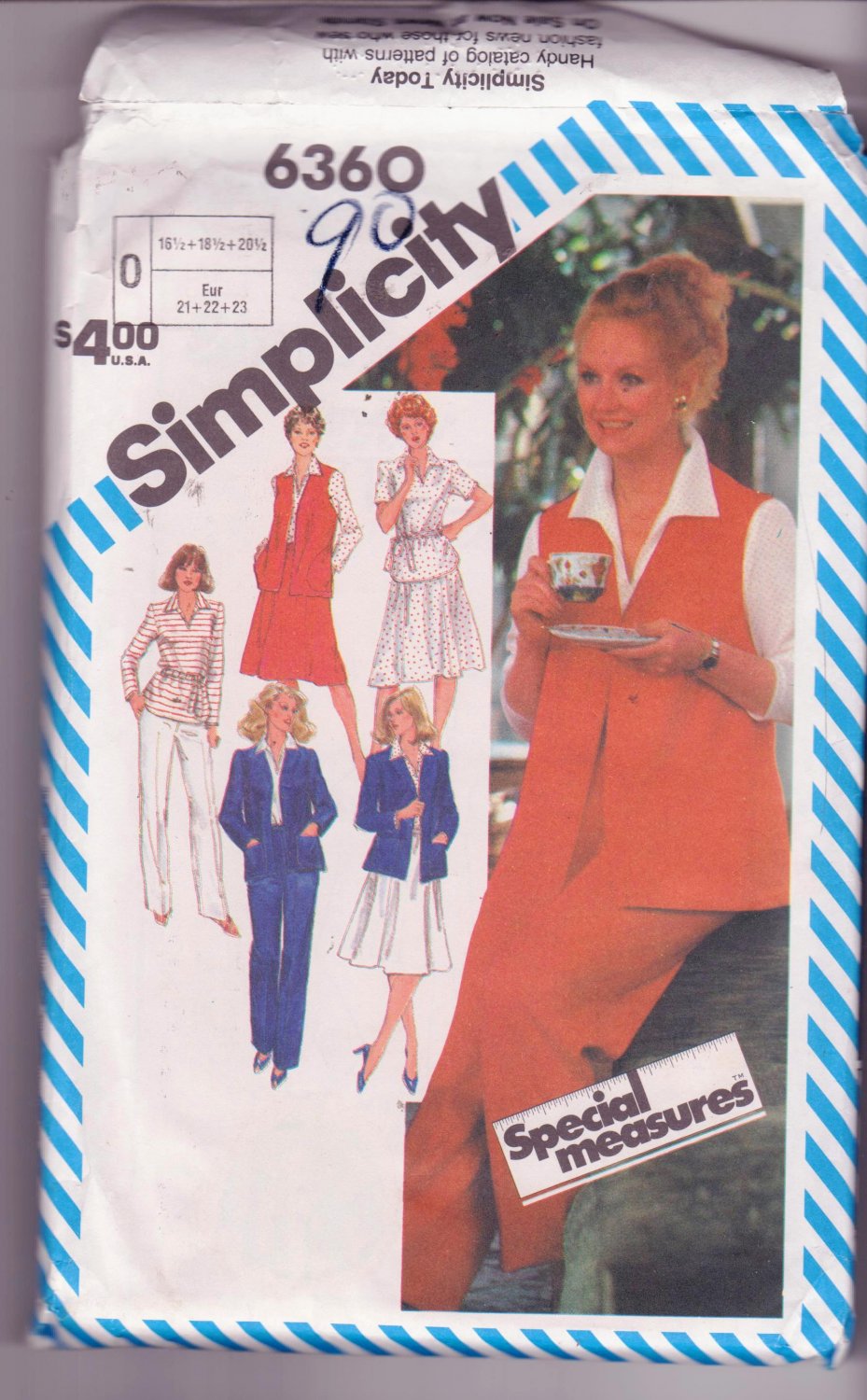 Vintage Womans Simplicity Sewing Dress Jacket Wardrobe Pattern 16 ½ to 18 ½ Dated 1983