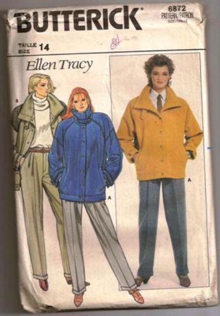 Butterick Pattern 6872 Vintage Ellen Tracy Misses Jacket and Pants Size 14