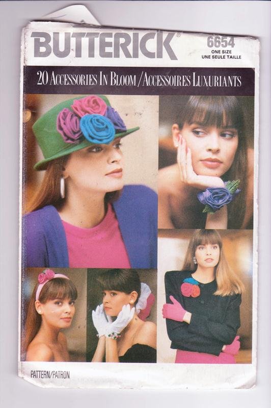 Butterick 6654 Pattern 20 Accessories In Bloom Headband Corsage Bows © Vintage 1988
