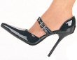 Milan - Women's D'Orsay Pump with Instep Buckle and Metallic Accents