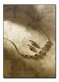 Lady V Garnet and Diamond Necklace and Matching Earrings