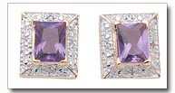 Amethyst & Diamond Earrings