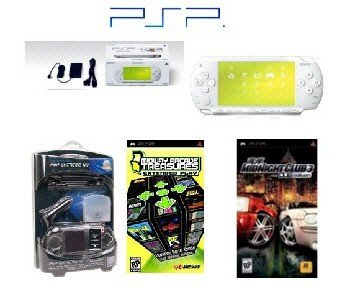 Sony PSP "Limited Edition" Ceramic White "Racing Bundle" - 21 Games + PSP Car Kit