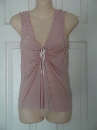 Anthropologie Free People Sleeveless Rose Colored Keyhole Top, Size S/P