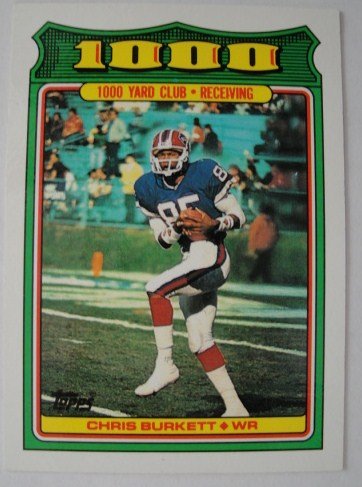 1988 Topps 1000 Yard Club Football Card, Christ Burkett, Buffalo Bills