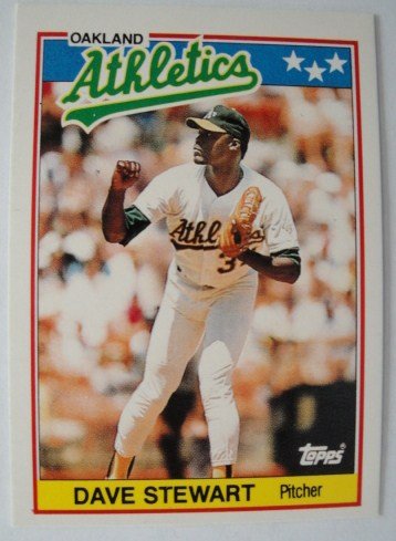 1988 Topps Mini Baseball Card, Dave Stewart, Athletics