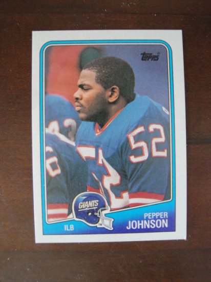 1988 Topps Football Card, Pepper Johnson, NY Giants