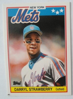 1988 Topps Mini Baseball Card, Darryl Strawberry, NY Mets