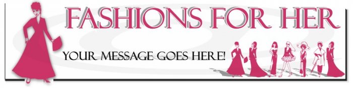 Custom Web Site Header - Fashions For Her In Pink - OOAK