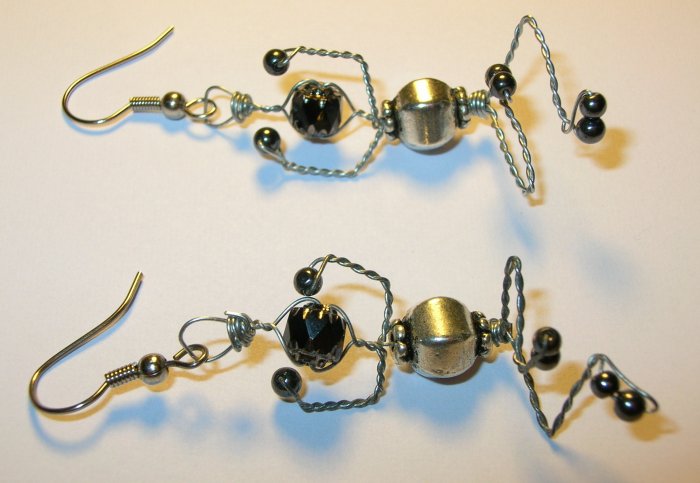 Yoga Wire Wrapped Figures on earrings