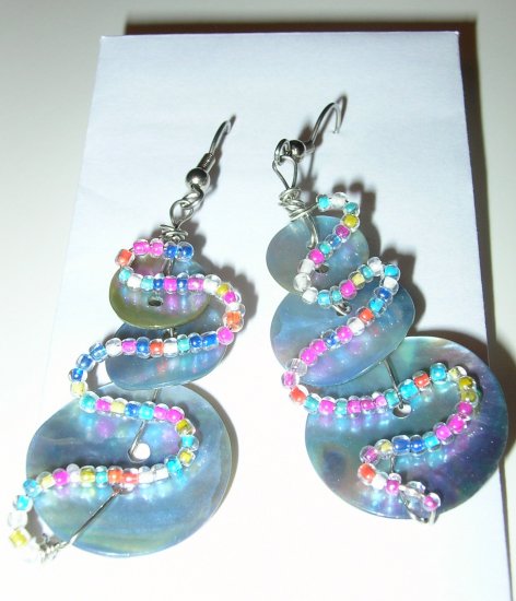 Unique Bead Button Snowmen style earrings