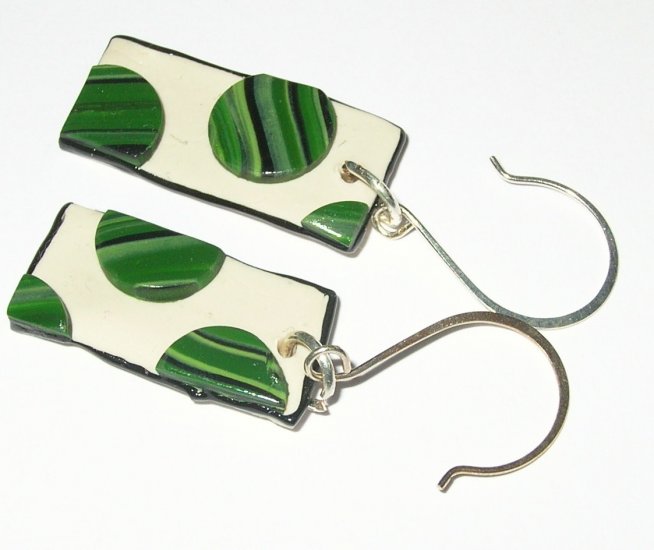 Polymer clay circle earrings