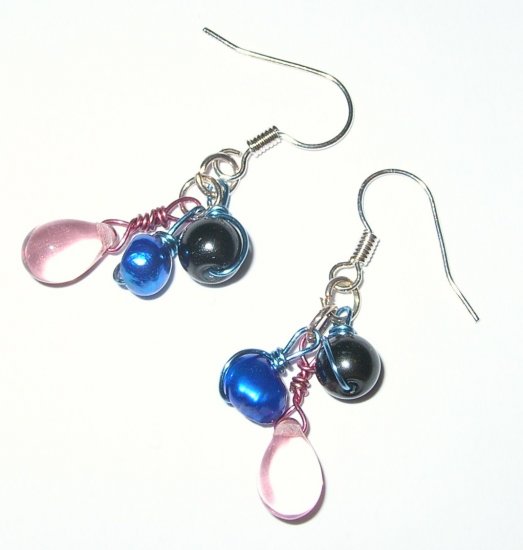Glass and Pearl earrings