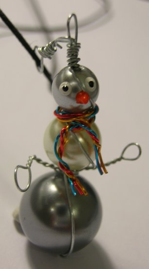 Snowman on nylon cord necklace