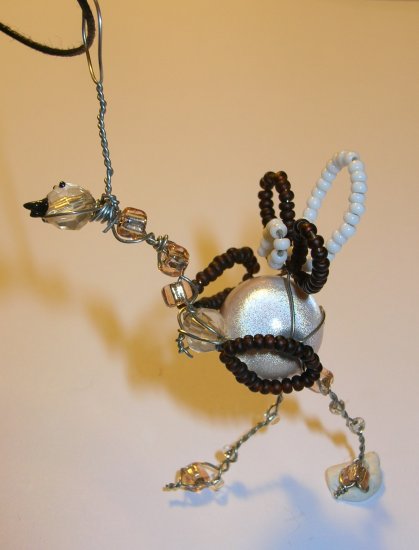 Ostrich on nylon necklace