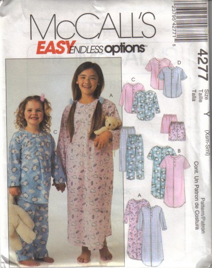 4277 McCalls Easy Endless Options-Childrens Sleepwear