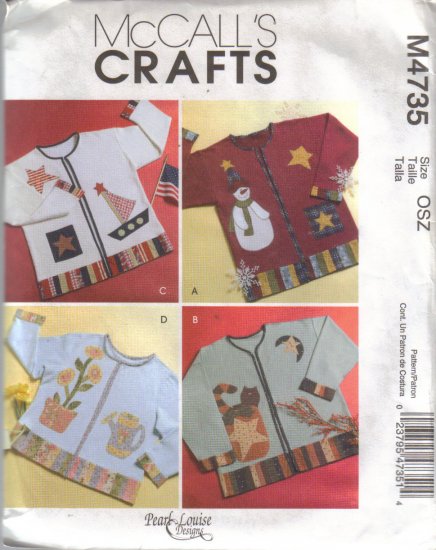 M4735 McCalls Crafts-Seasonal Appliques for Sweatshirts