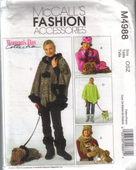 M4988 McCalls Fashion Acc.-Misses Outerwear & Pet Coats