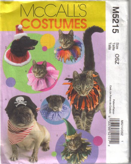 M5215 McCalls Costumes-Pet Hats & Collars