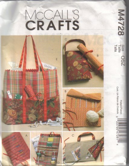 M4728 McCalls Crafts-Knitting & Sewing Organizers