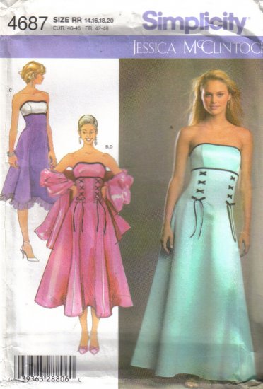 4687 Simplicity Jessica McClintock-Formal Dress & Gown