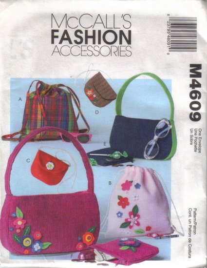 M4609 McCalls Fashion Accessories-Girls Backpacks and Bags