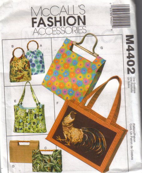 M4402 McCalls Fashion Accessories-Handbags & Totes