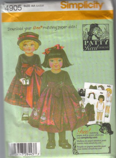 4905 Simplicity Patty Reed Childs Dresses