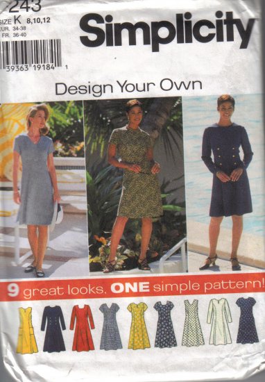 7243 Simplicity Design Your Own Dresses Size K