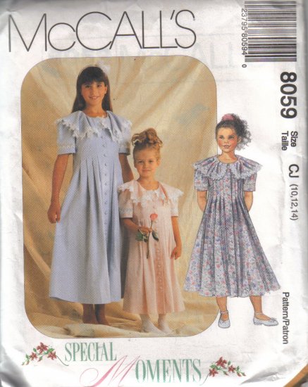 8059 McCalls Special Moments Childrens & Girls Dresses 10-14